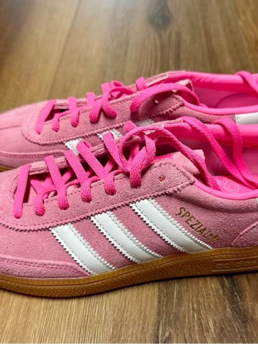 adidas Pink Suede Spezial Women's Sneakers with White Stripes
